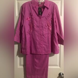 Lino USA NWT Size Large Pink Pantsuit
